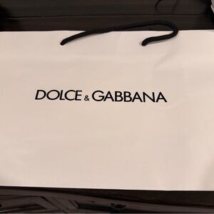 Dolce & Gabbana White Bag with Black Logo and Handles